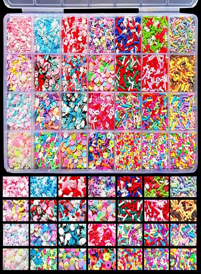 EHOPE Fake Sprinkles 220G Polymer Clay Slices Fake Candy Sprinkle Faux Sprinkles for Nail Art DIY Crafts Cake Phone (28 Styles) - Image 1